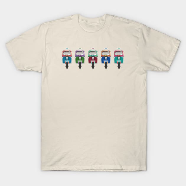 Thailand Tuk Tuks in a Row T-Shirt by lymancreativeco